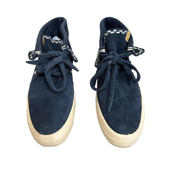 Visvim Navy Flynt Hi Sashiko Suede Sneakers Size 8 - Picture 3 of 10